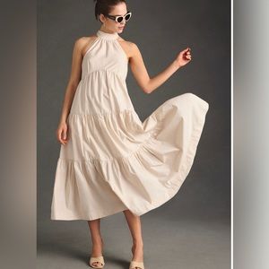 Anthropologie Maeve Tiered Halter Midi Dress size 10